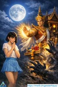 Geisterhaus in Thailand. Es behötet vor Bösem.