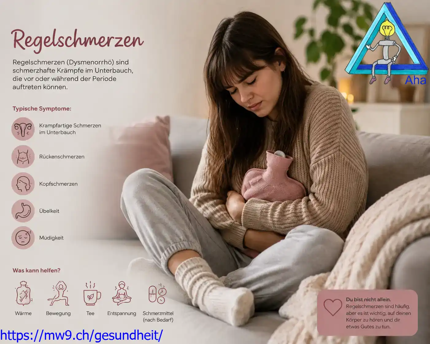 Menstruationsschmerzen während der Periode.